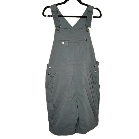 Duluth Women's L Heirloom Gardening Short Overalls Fir Green Ripstop Stretch - Picture 1 of 16